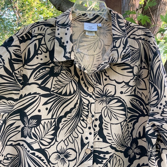 Black & Tan Floral HOT COTTON Shirt - Picture 3 of 6